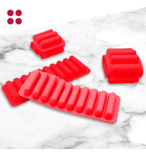 Molde De Silicona Para Cilindros De Hielo - Cukin Rojo