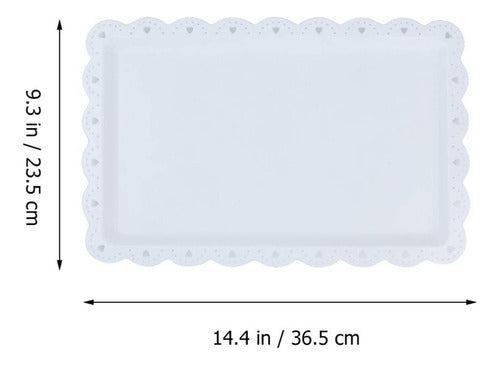 Set 2 Bandejas Rectangular Norplat Ideal Para Brazo De Reina Blanco