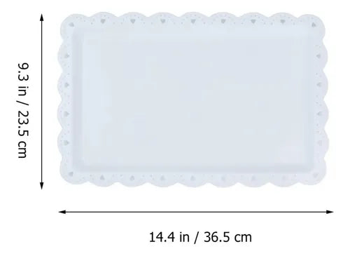 Set 2 Bandejas Rectangular Norplat Ideal Para Brazo De Reina Blanco