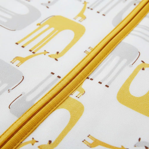 2 Pijamas Bebe Saco Dormir Sin Mangas 100% Algodon - Norplat Blanco Jirafa Y Flores S