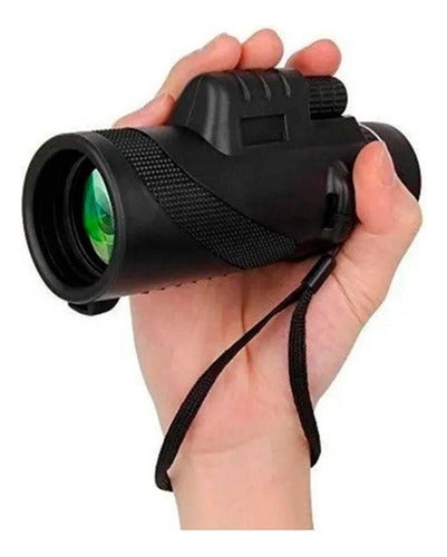 Telescopio Monocular Hd 40x60 Tripode Y Adaptador - Norplat Negro