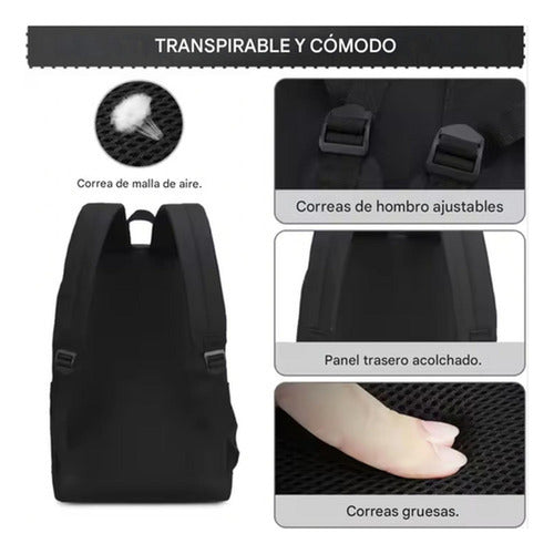 Mochila Urbana Escolar Juvenil Notebook Unisex - Norplat Negro