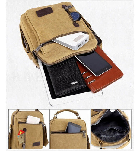 Bolso Bandolera Maletin De Lona Hombre Caballero - Norplat Negro
