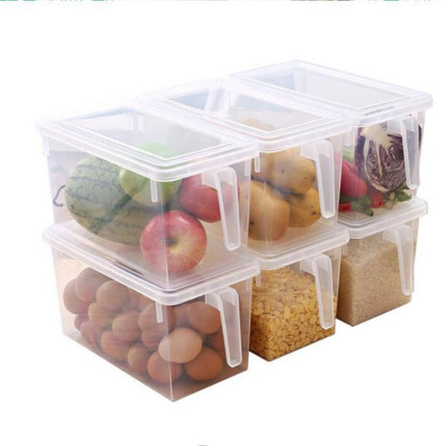 Caja Organizadora Para Refrigerador Con Tapa Y Mango - Cukin Transparente