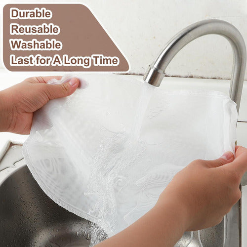 Set 3 Bolsas Para Filtrar Leche Vegetal Malla Fina - Norplat Blanco