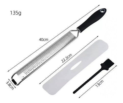 Rallador Manual Jengibre Limón Ajo Acero Inoxidable Cocina Negro Y Plateado