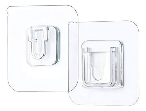 Pack 10 Adhesivos Doble Cara Colgador Gancho Pared - Ome