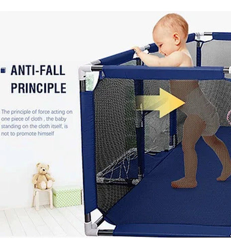 Corral Para Bebe Con Aro De Basket 180cm Seguridad - Norplat Azul