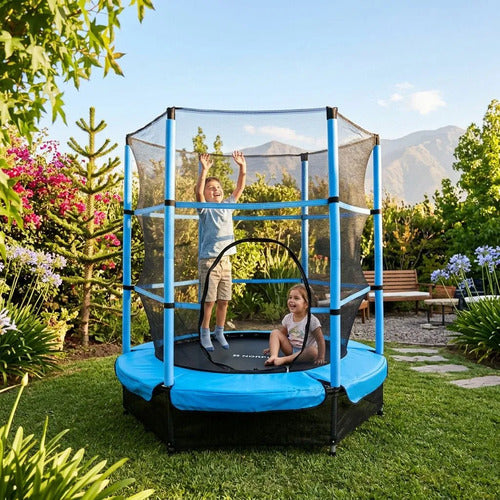 Cama Elástica Para Niños 1.4m Saltarina Trampolin - Norplat Negro Celeste