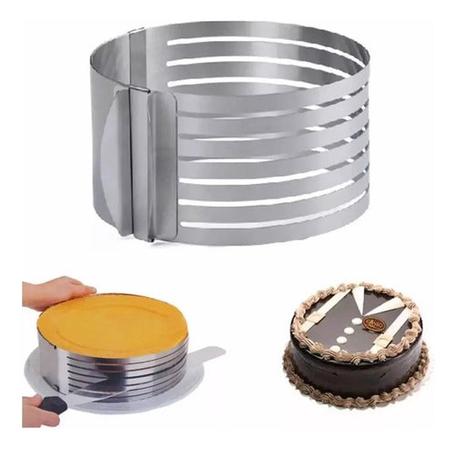 Molde Para Cortar Bizcocho Acero Inox Repostería 24 - 30 Cm Plateado