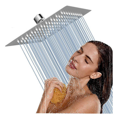 Cabezal Ducha Cuadrado 25cm 121 Boquillas Acero Inox Norplat Plateado Cromado