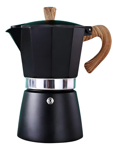 Cafetera Espresso Italiana De Diseño Premium 6 Tazas Cukin Negro