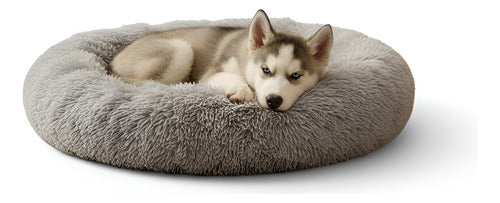 Cama Mascotas Perros Grandes Antiestres 90cm Talla Xxl - Wuf Gris