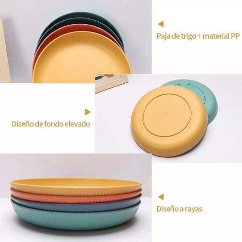 Juego Vajilla 36 Platos Plásticos Reutilizable Color Norplat