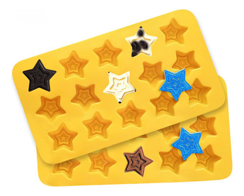 Molde De Silicona Para Estrella De Chocolate - Cukin Amarillo
