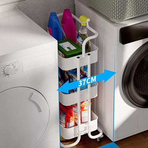 Carro Organizador Mueble Estante De Almacenamiento 3 Niveles Blanco