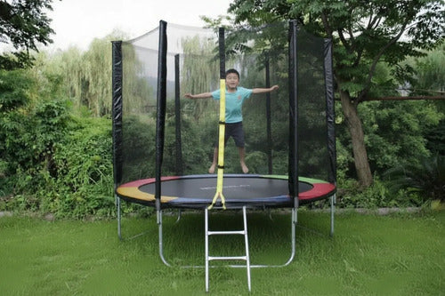 Cama Elástica Norplat Para Niños 8pies 2.44mt Con Escalera Negra Multicolor