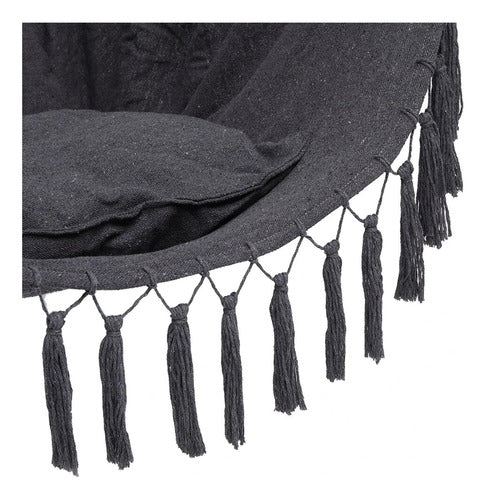 Silla Colgante Columpio Hamaca Con Almohadones - Norplat Gris Oscuro