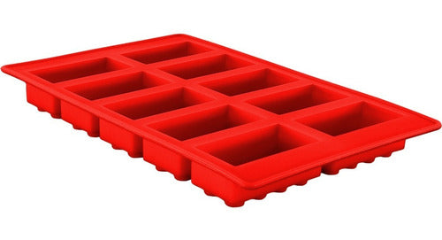 Molde De Silicona Para Bloque De Hielo - Cukin Rojo