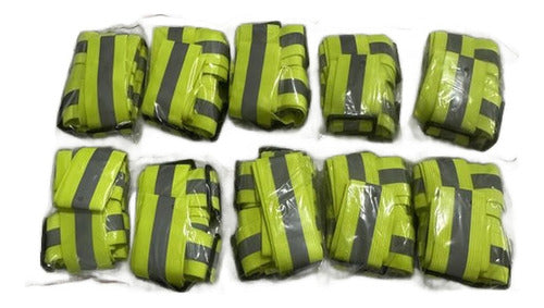 Pack 10 Arnes Reflectante Elástico Ajustable - Norplat Amarillo Fluorescente M