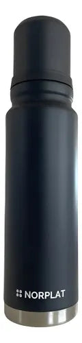 Termo De Agua Caliente Matero 1 Litro Acero Premium Norplat Negro
