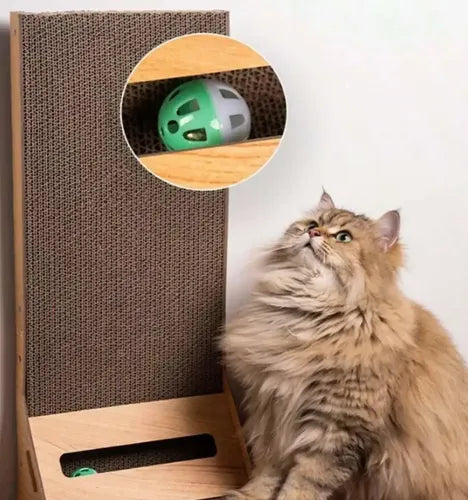 Rascador Para Gatos Norplat - Vertical Diseño L De Cartón  Marrón