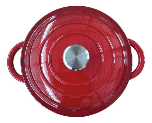 Olla De Hierro Fundido Esmaltada 24 Cm 3.5 Lts - Norplat Rojo