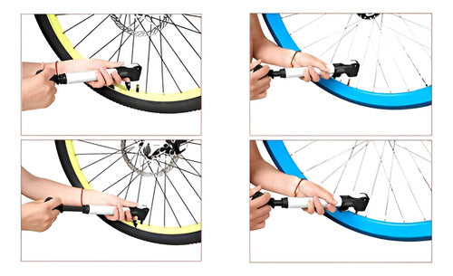 Bombín De Mano Para Bicicleta Mtb Ruta Doble Válvula Norplat Plateado