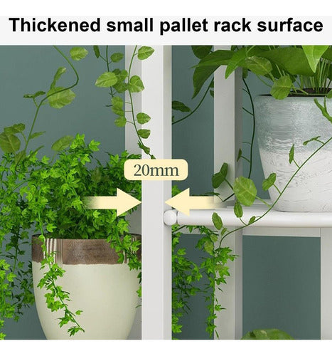 Porta Macetero Norplat 7 Macetas Estante Atril Planta Metal Blanco Lisa