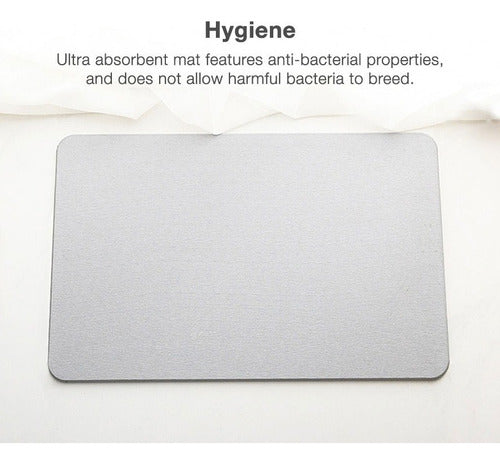 Alfombra Piso Baño Diatomita Secado Ultra Rápido - Norplat Gris Oscuro Lisa