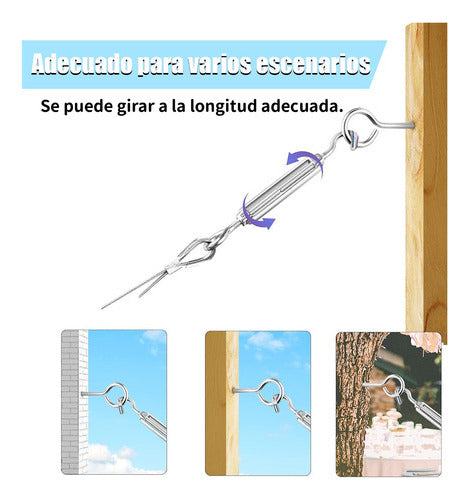 20 Tensor Ojo Gancho Galvanizado M6 Hasta 50kg - Norplat