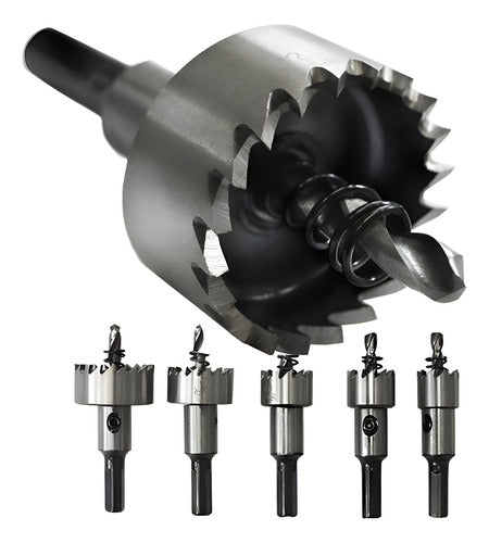 Juego De 5 Brocas Copa Corona Perforadora Metal - Norplat Plateado