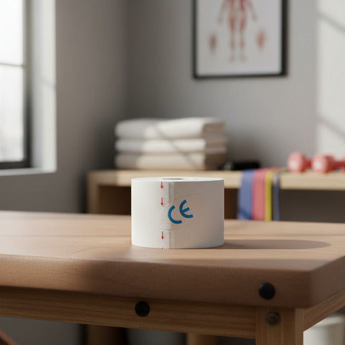 Cinta Kinesiológicas Vendaje Neuromuscular Tape X6pcs 5mx5cm Blanca - Negra - Piel