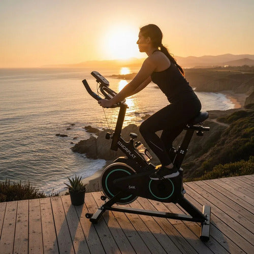 Bicicleta Estatica Norplat S4k Spinning Fitness Volante 4kg Azul