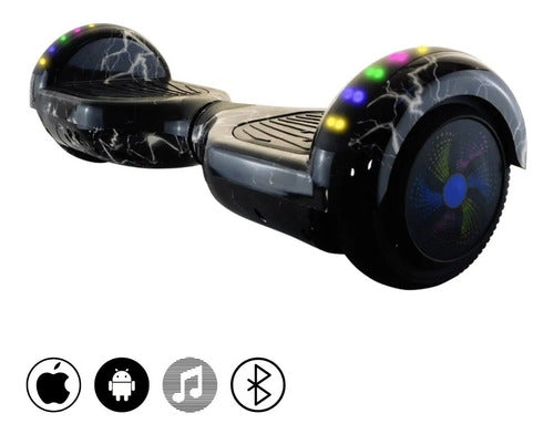 Hoverboard Eciclos Speaker Bluetooth Scooter Diseños Black Galaxy (negro)