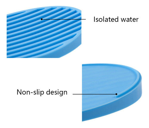Jabonera De Silicona Para Baño, Bandeja Para Jabón - Norplat Azul