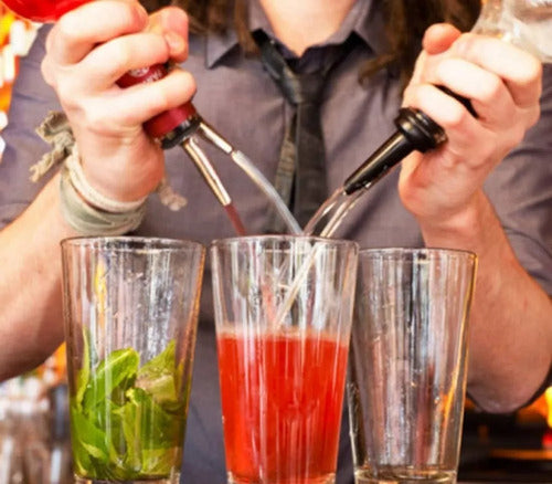 Set De 5 Picos Botella Bar Dispensador Vertedor Acero Pour