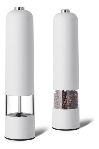 Pimentero Salero Molinillo Electrico Dispensador - Norplat Blanco