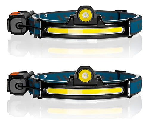 2 Linterna De Cabeza Recargable Led Potente Cintillo Norplat Negro