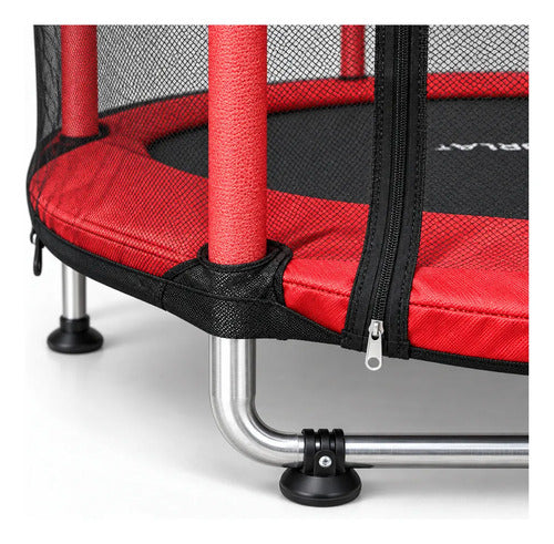 Cama Elástica 1.5mt Saltarina Trampolin Para Niños Norplat Negro Rojo
