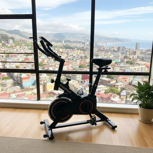 Bicicleta Estatica Norplat S4k Spinning Fitness Volante 4kg Rosa Y Negro