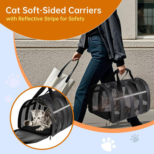 Bolso Transporte Mascota Gato Perro Norplat Talla M 41x26x24 Negro