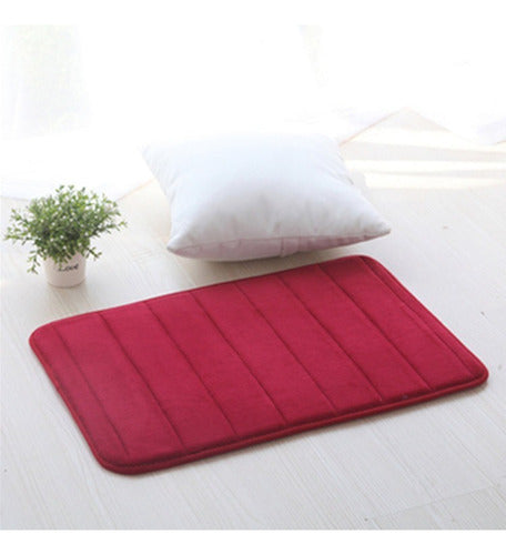 Alfombra Baño Engomado Antideslizante 60x40cm Suave Norplat - Burdeo - Lisa