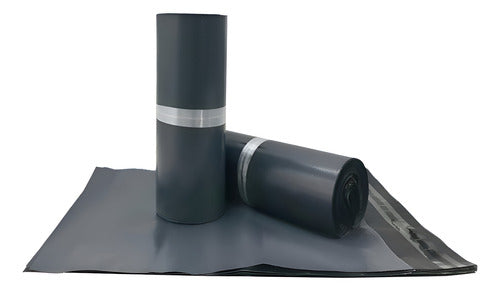 100 Bolsas Plásticas Courier Sobre Adhesivo 40x55cm Norplat Gris Oscuro Liso
