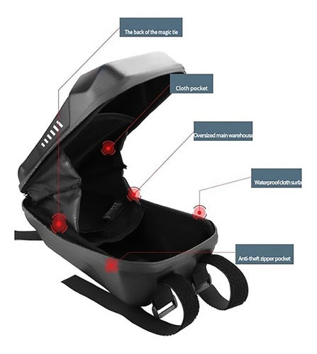 Bolso Rígido Frontal Wild Man Para Scooter O Bicic - Eciclos Negro