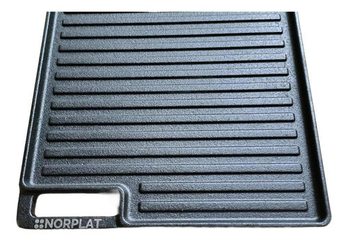 Plancha Churrasquera Hierro Fundido Reversible - Norplat Negro