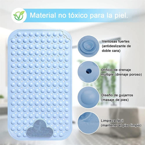 Piso Goma Antideslizante Para Ducha Tinas Alfombra - Norplat Azul