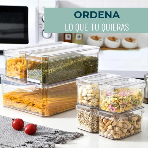 Organizador Refrigerador Set 7 Contenedores Con Tapa - Cukin Transparente