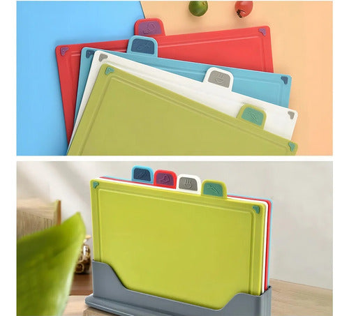Tabla De Picar Norplat Con Pestañas Para Cocina 4 Unidades Lisa Multicolor