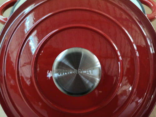 Olla De Hierro Fundido Esmaltada 24 Cm 3.5 Lts - Norplat Rojo